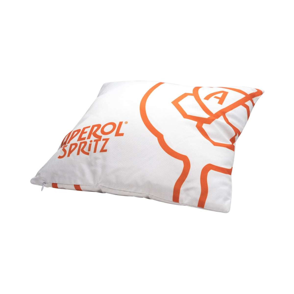 Cuscino Aperol Spritz bianco Bottiglia 40x40 Decorazione per esterni Divano lounge Bar Logo Divano – Vista 2