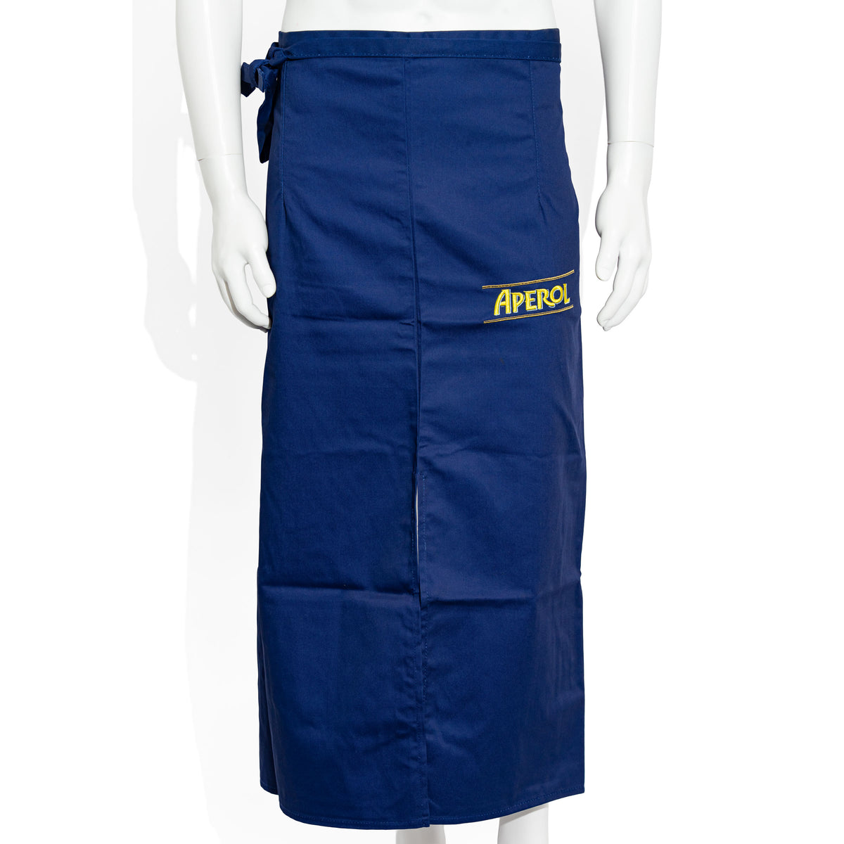 Grembiule da cameriere blu lungo in tessuto misto con motivo Aperol Spritz