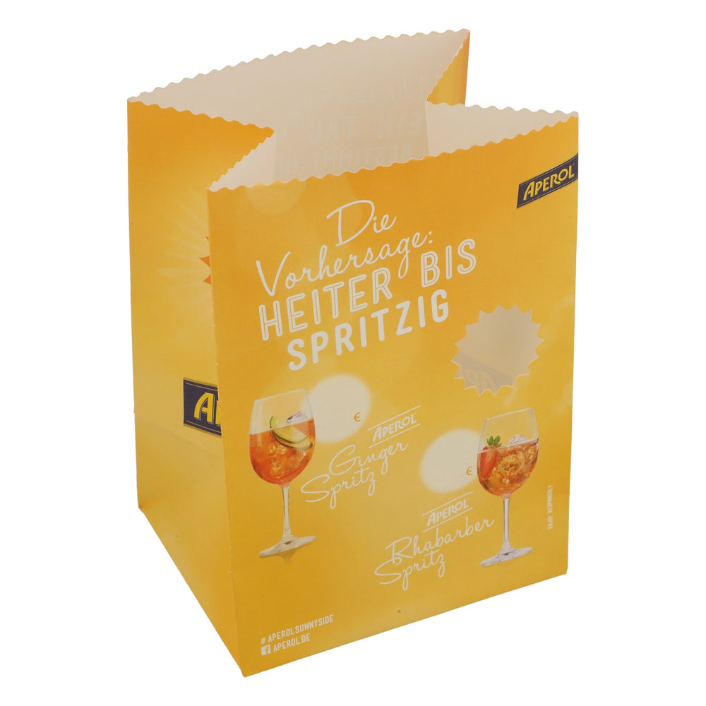 Aperol Spritz Liquore Sacchetto di carta Portacandeline Portacandele "La previsione: da sereno a frizzante"