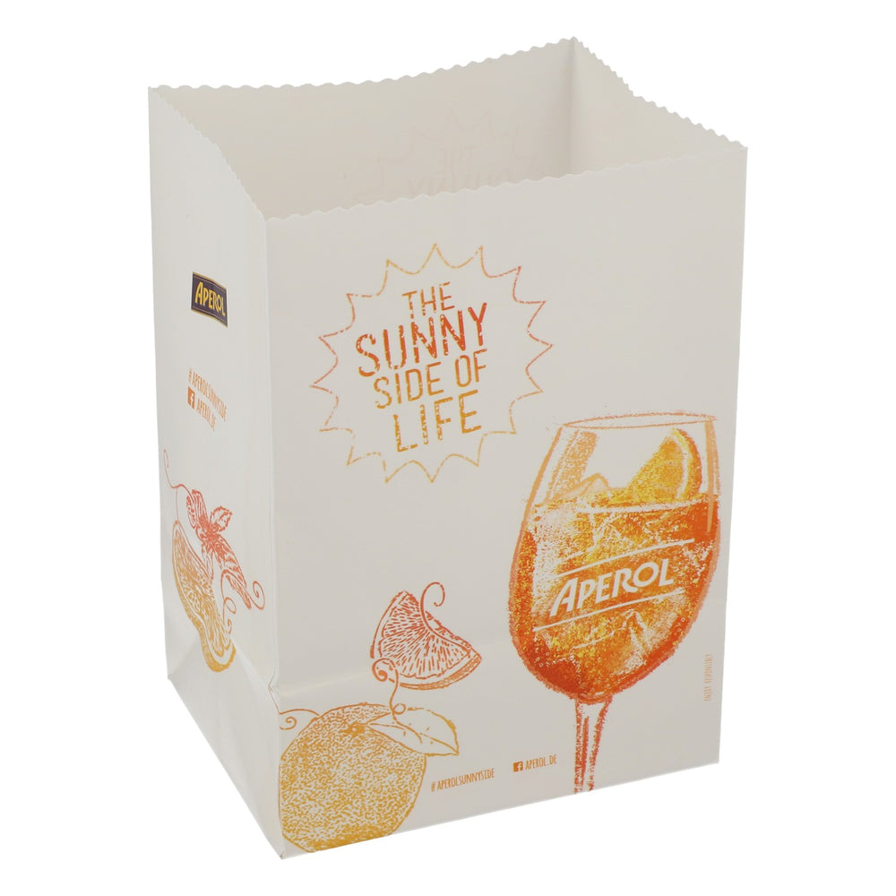 Aperol Spritz Liquore Sacchetto di carta Portacandele Portacandela "The Sunny side of life"