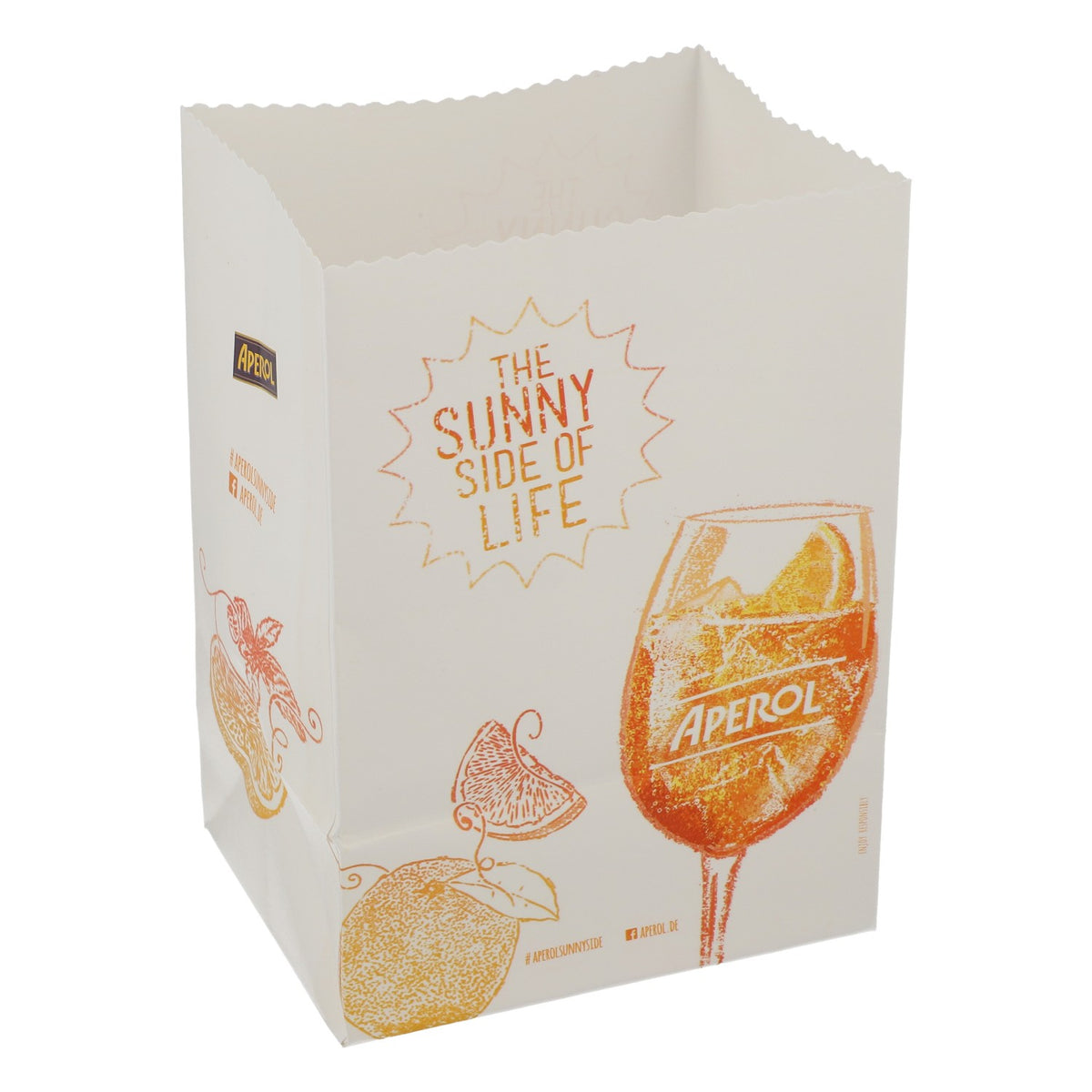 Aperol Spritz Liquore Sacchetto di carta Portacandele Portacandela "The Sunny side of life"