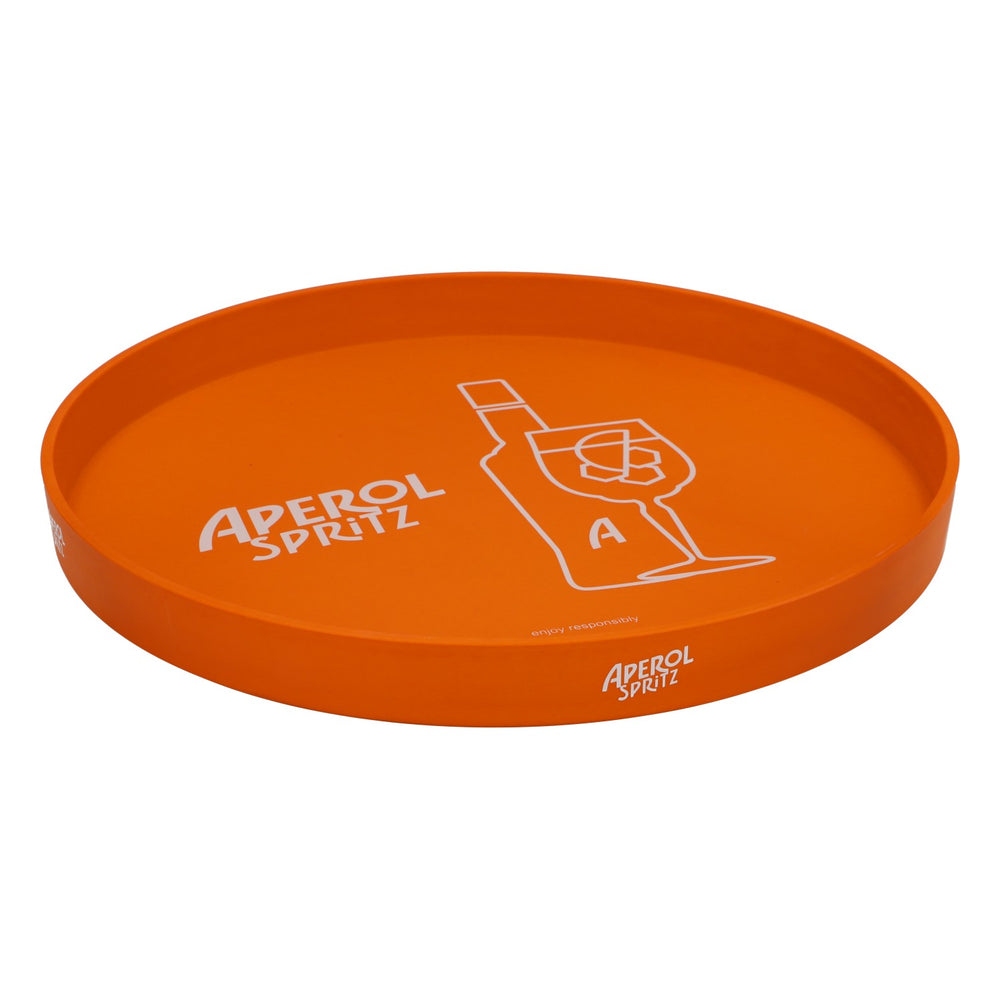 Vassoio per liquori Aperol Spritz Vassoio da cameriere Vassoio da portata Diametro 33,5 cm Arancione