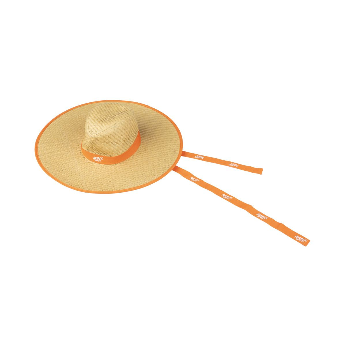 Cappello di paglia Aperol Spritz a tesa larga con nastri Cappello a tesa larga con nastri