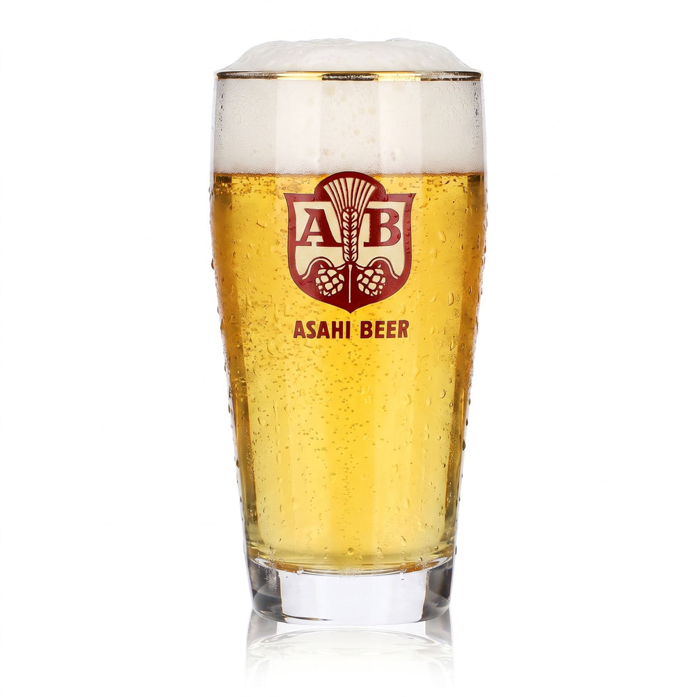 Bicchiere da birra Asahi da 0,25 l con bordo dorato, Giappone