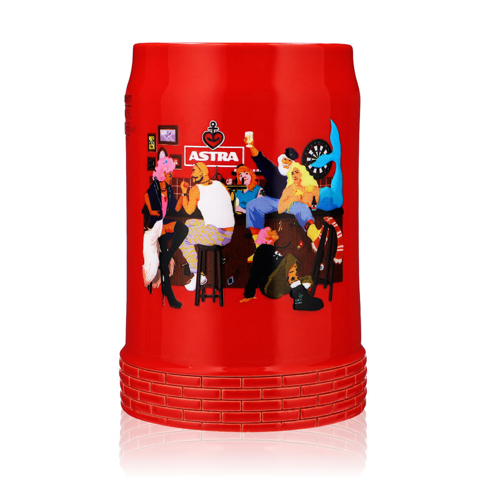 Bicchiere da birra Astra 0,75 l Bicchiere da collezione Bicchiere in edizione speciale Bicchiere in terracotta Seidel Rosso