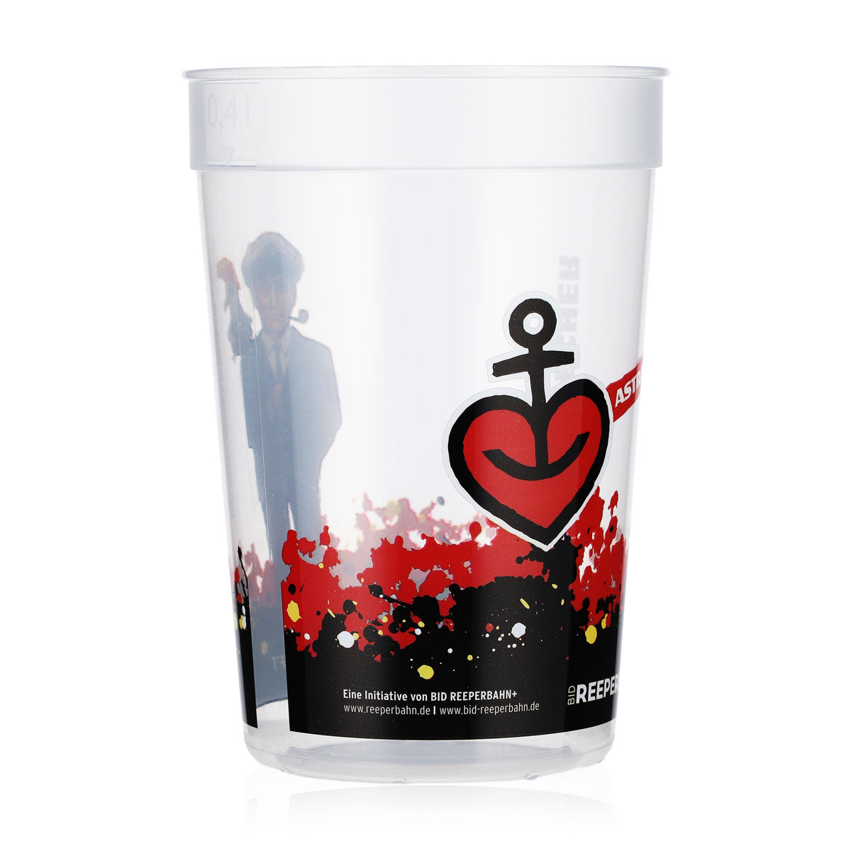 Bicchiere da birra Astra  Plastica rigida riutilizzabile 0,4 l Reeperbahn Hans Albers – Vista 2