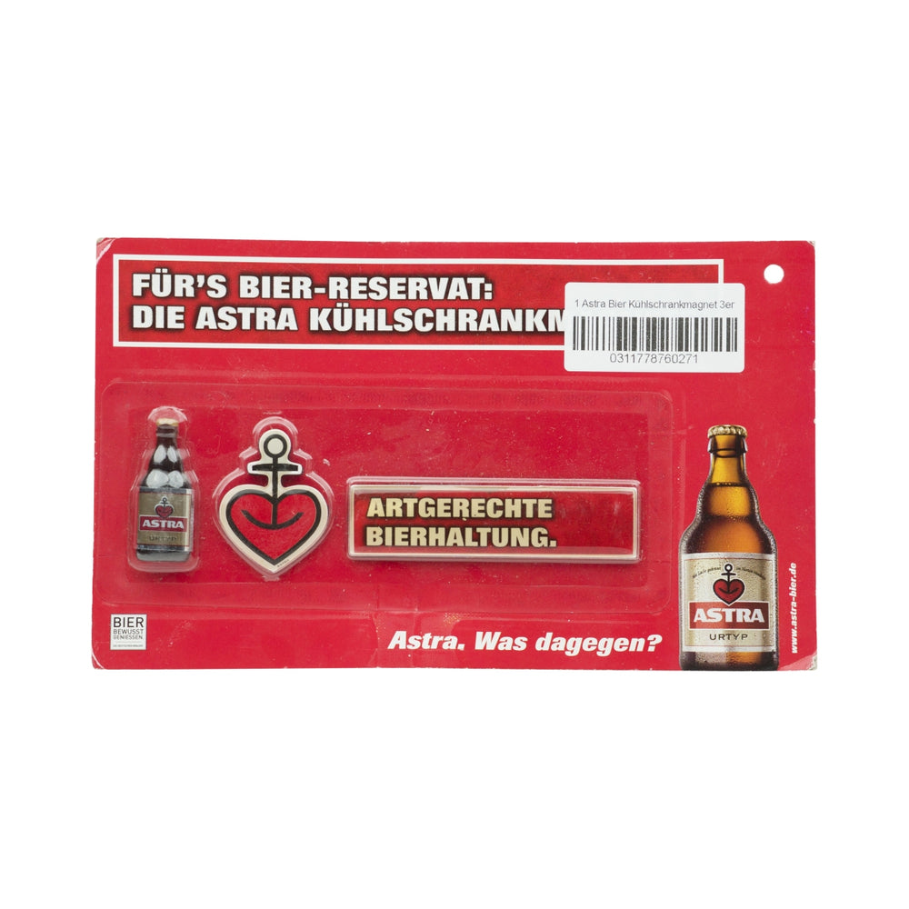 Set di 3 magneti da frigo Astra Bier Conservazione della birra nel rispetto della tradizione Collezionista Kiez rosso