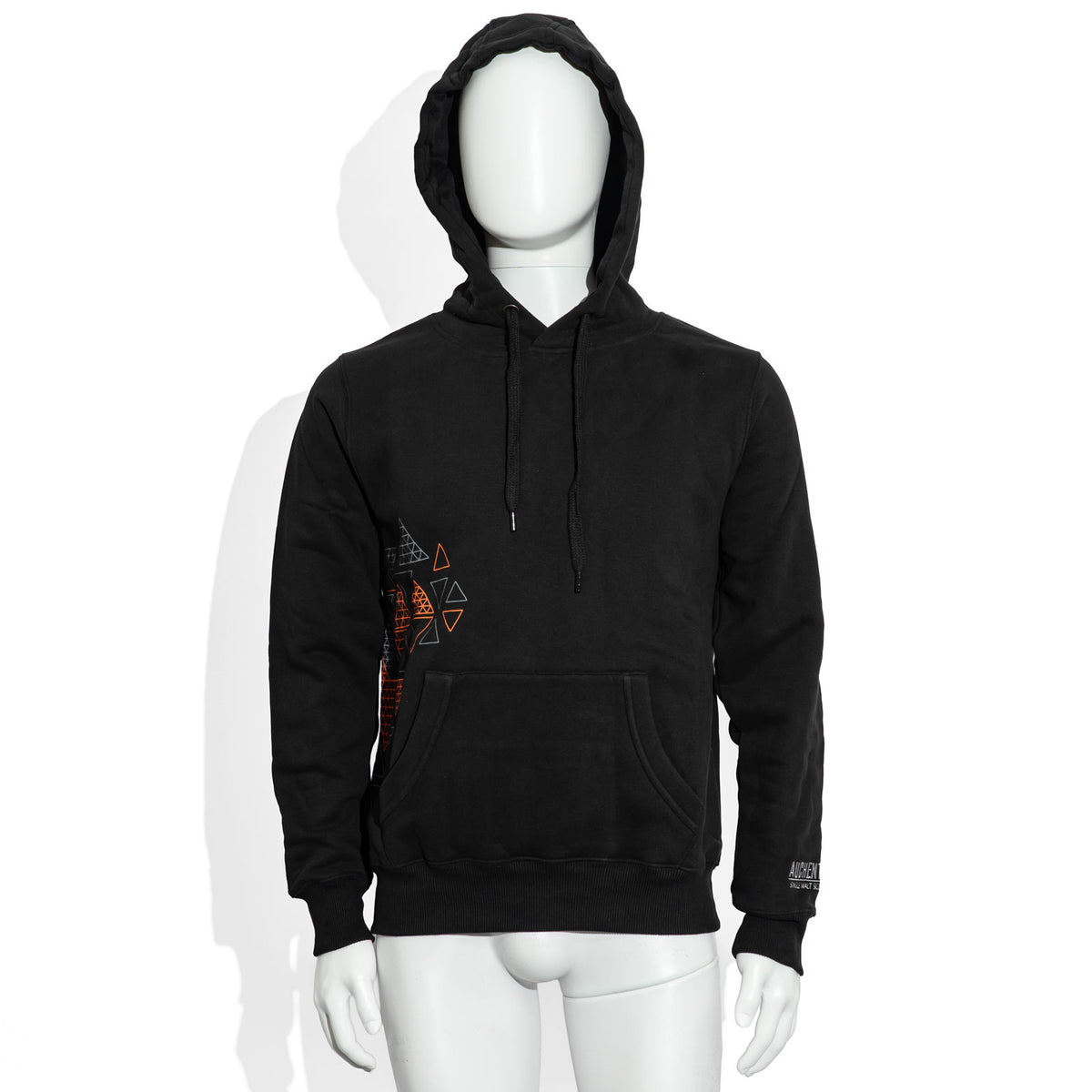 Felpa con cappuccio con motivo del bicchiere da whisky Auchentoshan, taglia S, nera, in cotone – Vista 4