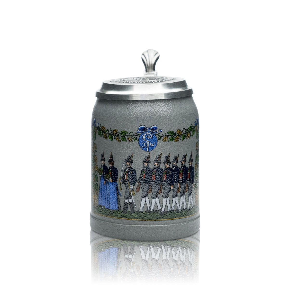 Boccale da collezione Augustiner 0,5 l con tappo in peltro Baviera Rar