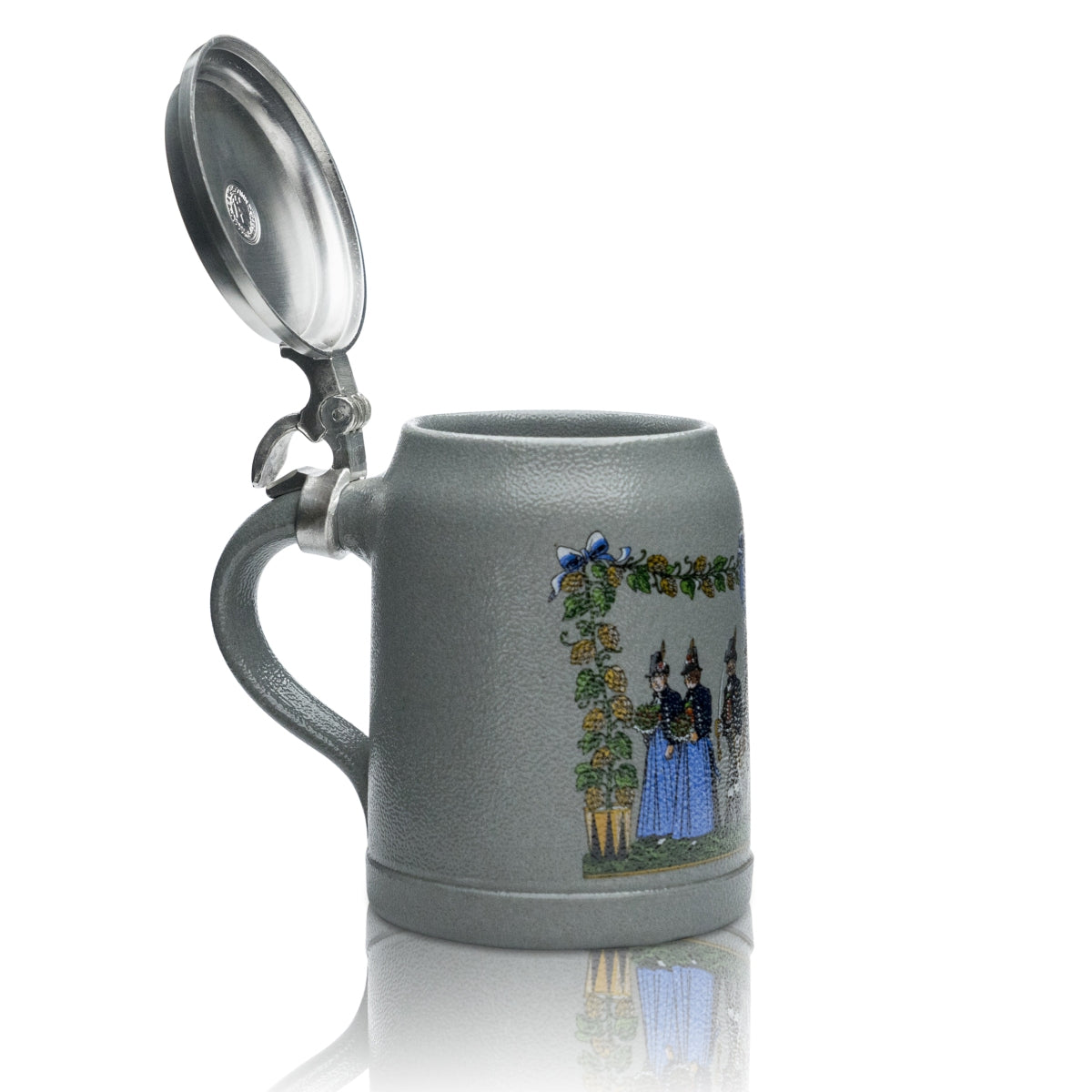Boccale da collezione Augustiner 0,5 l con tappo in peltro Baviera Rar – Vista 3