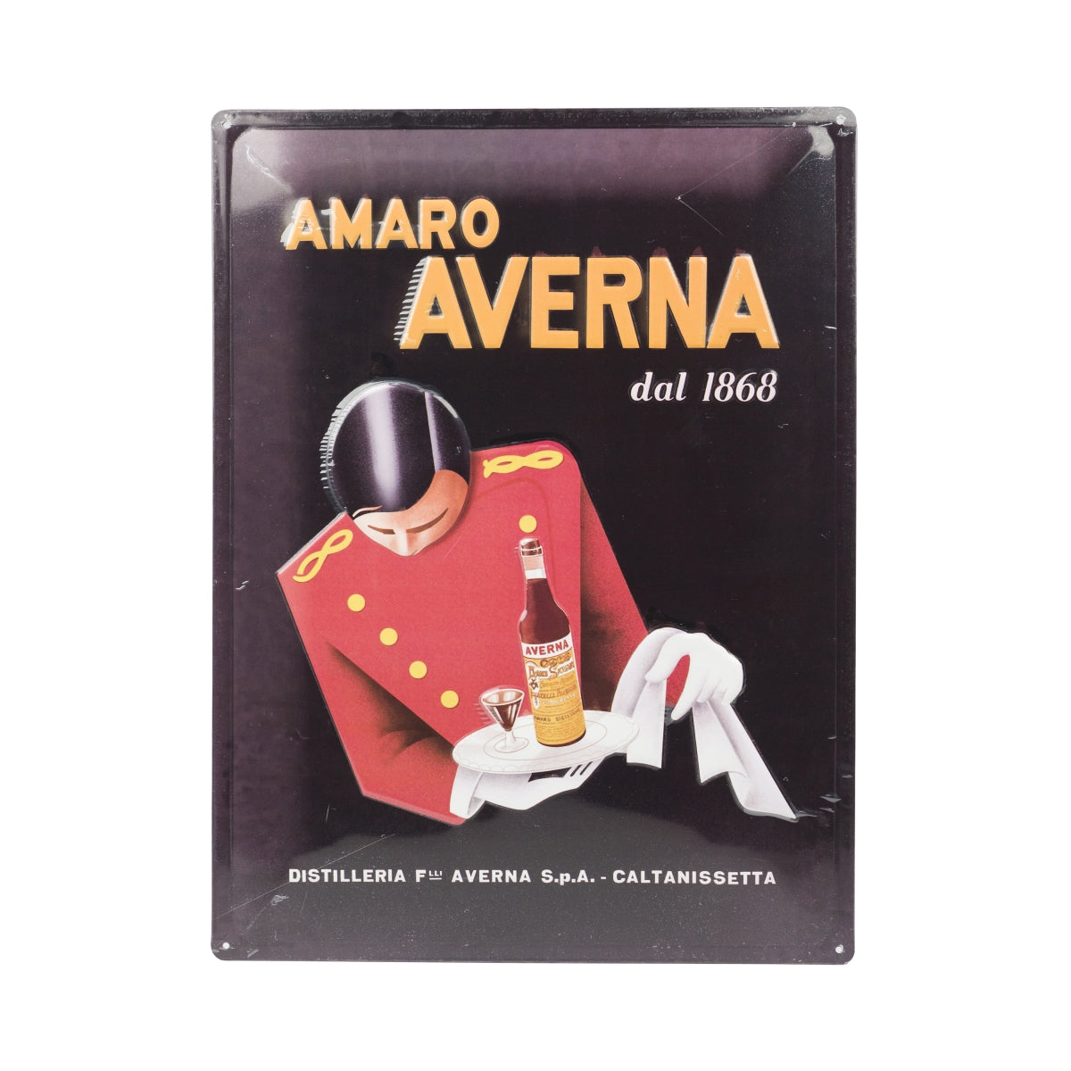 Averna Amaro Targhetta in metallo 40x30 cm Retro 1868 Targa decorativa da parete per bar