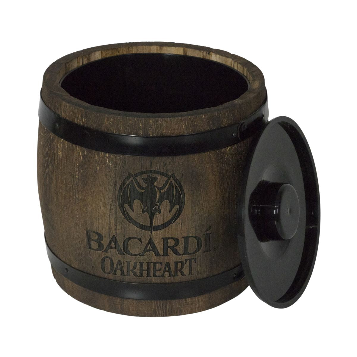 Bacardi Raffredda bottiglie Raffredda bottiglie 1,5 l Barile in legno Oakheart Contenitore per cubetti di ghiaccio – Vista 3