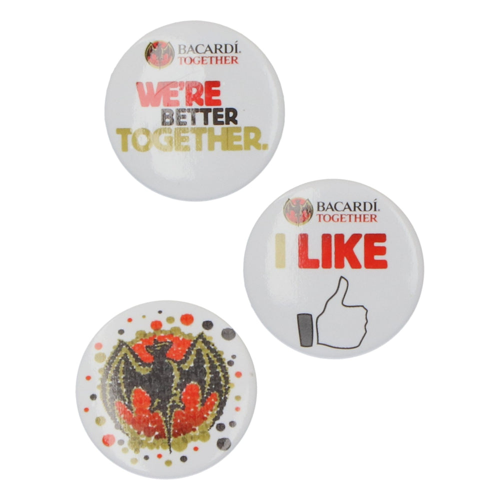 Bacardi Rum 3x Pins Set di 3 spille