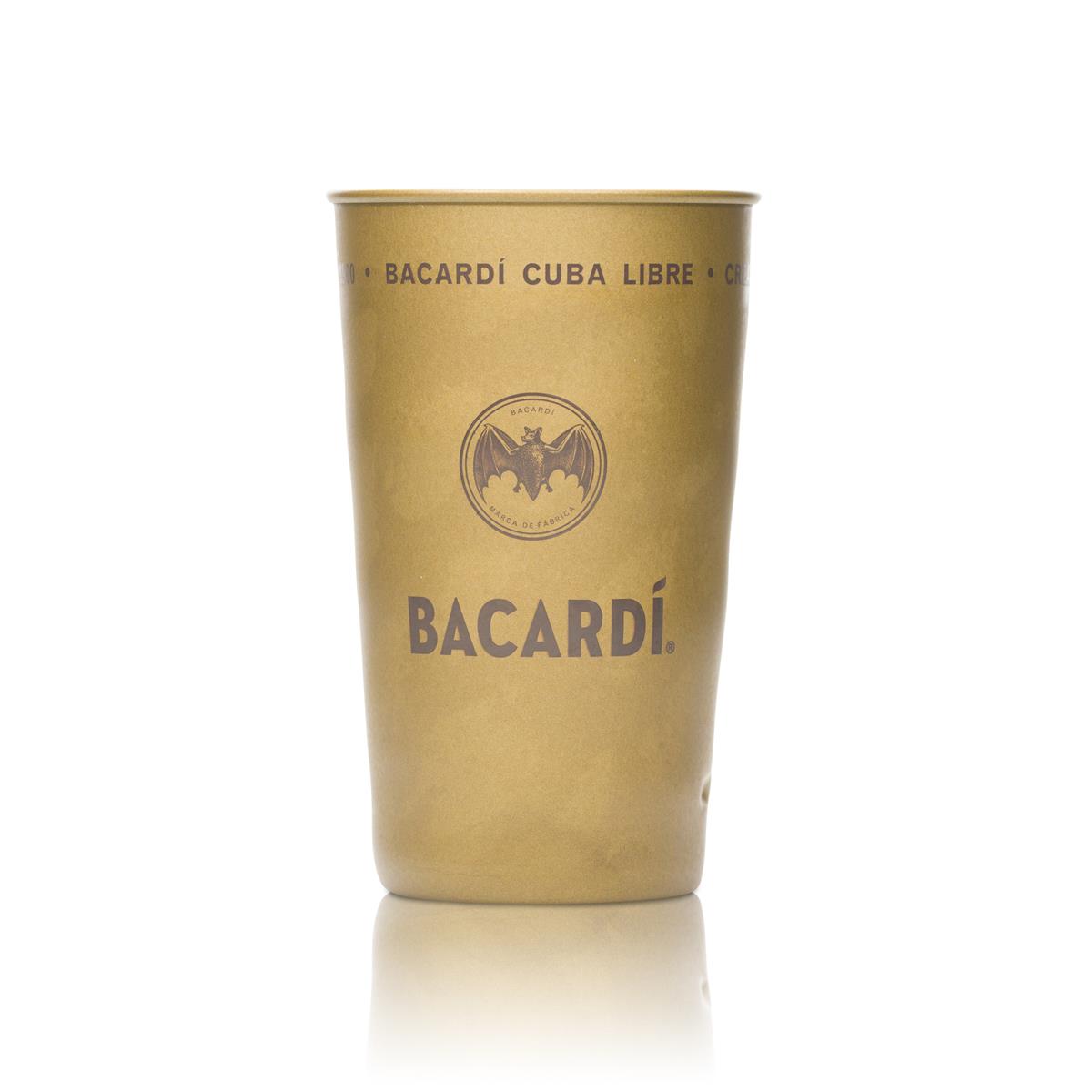 Bacardi Rum Tazza 0,38 l - Esclusiva tazza in metallo Matt Gold Limited Edition