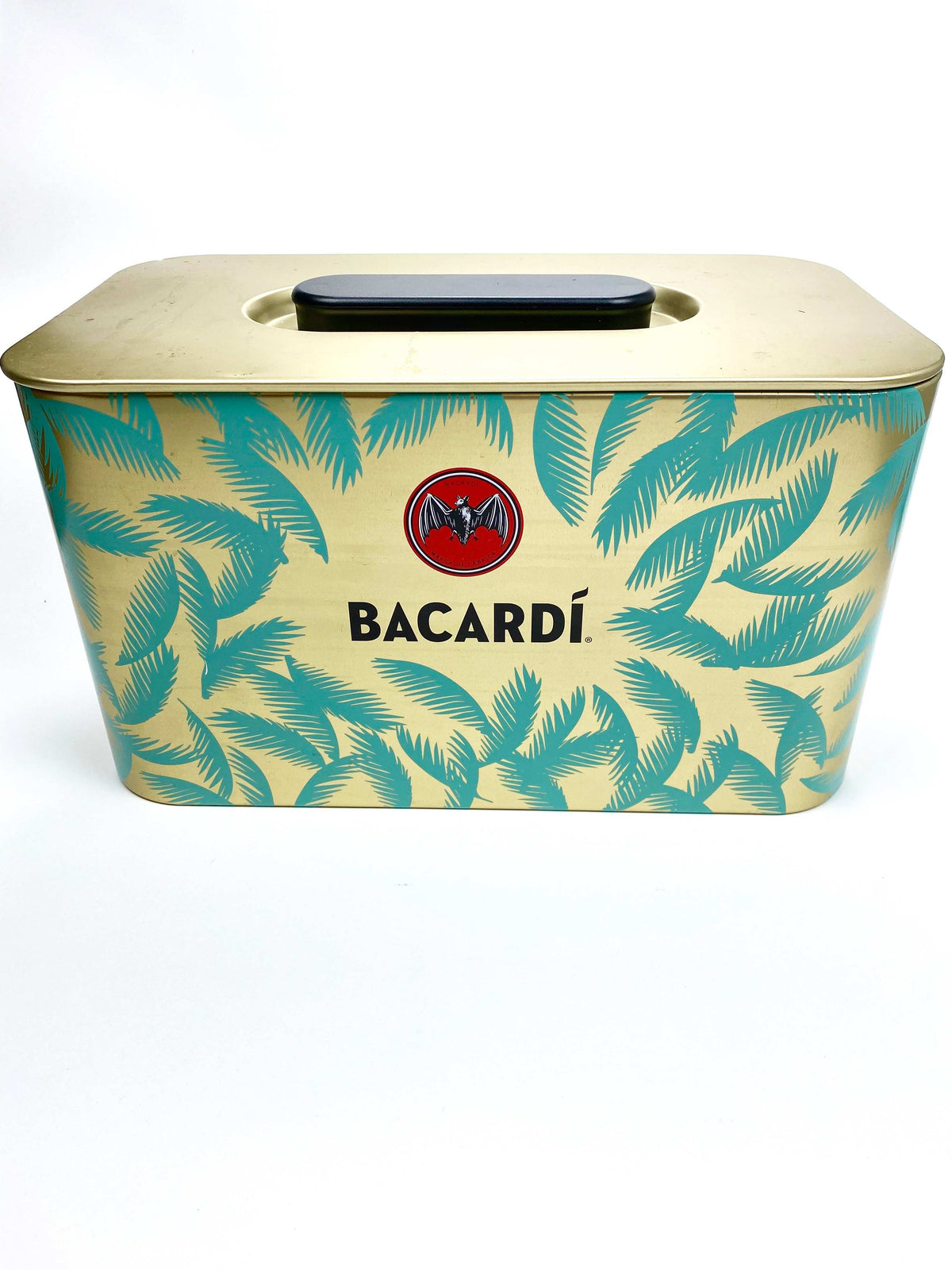 Bacardi Rum Raffredda bottiglie Contenitore per cubetti di ghiaccio Box Cooler Palma oro Menta