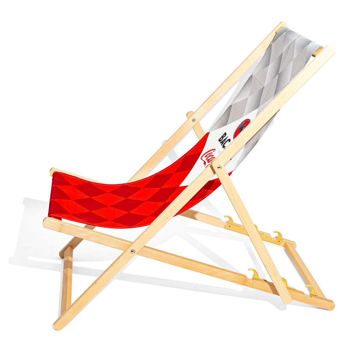 Sedia a sdraio da spiaggia Bacardi Rum "Bacardi Cola" in legno di faggio – Vista 3