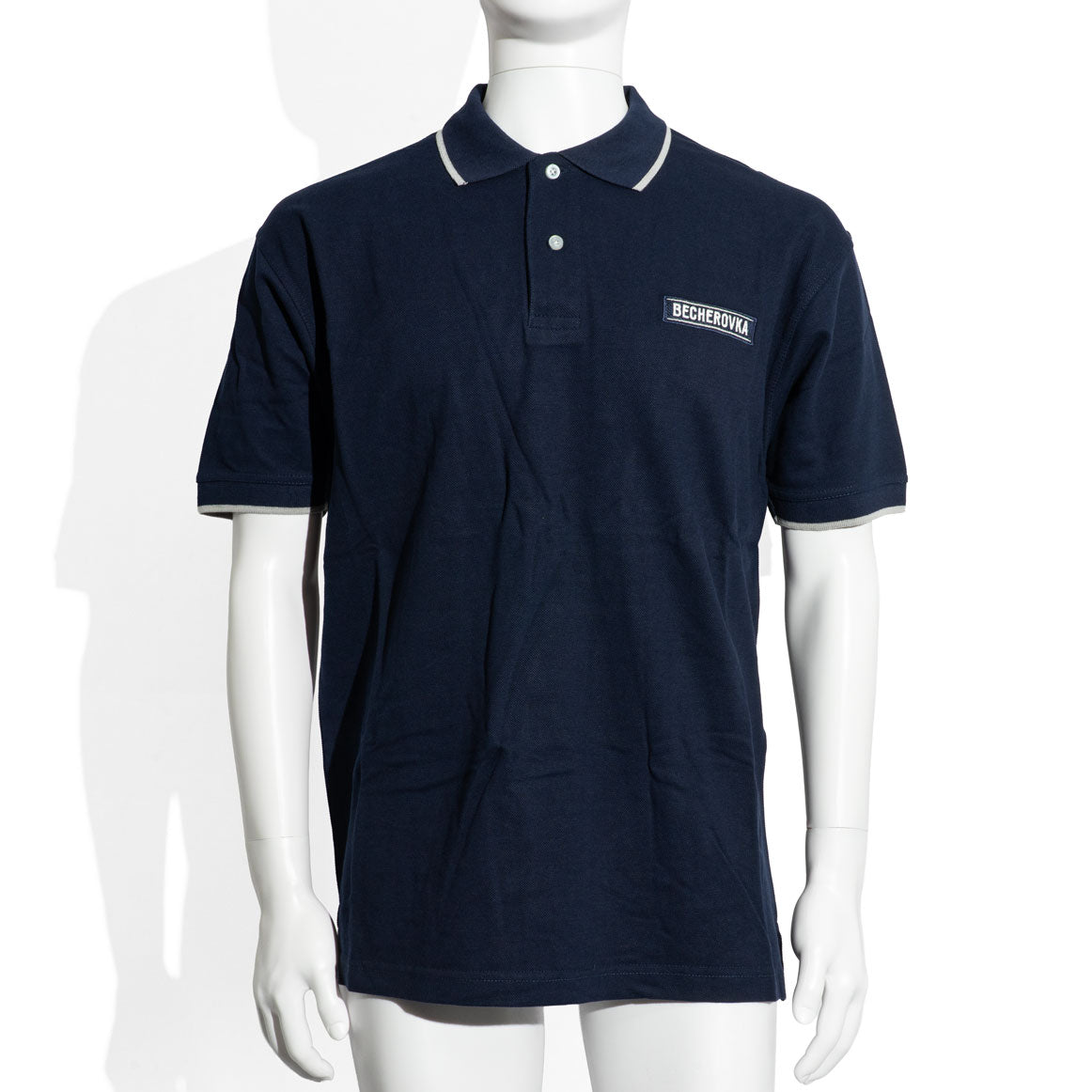 Becherovka Vodka Polo Shirt Camicia da cameriere Abbigliamento Uomo Taglia L, blu