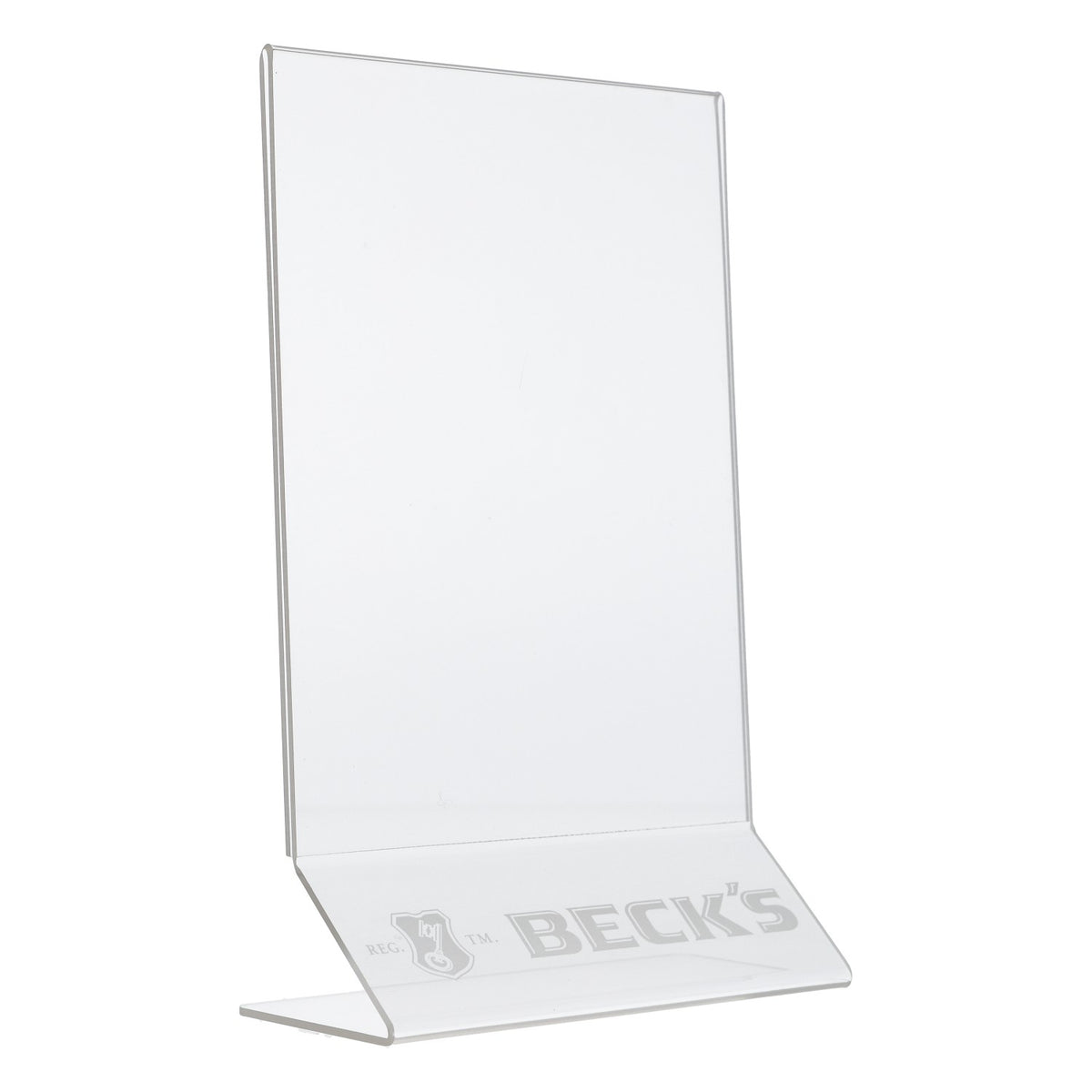 Becks Bier Espositore per menu trasparente in plastica