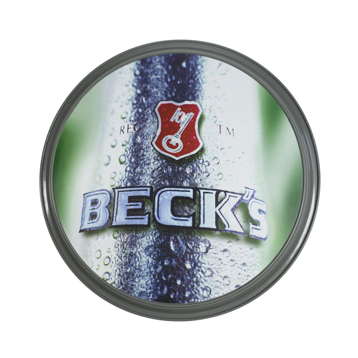Vassoio da portata Becks antiscivolo con gomma e motivo stampato sul retro Ø36cm