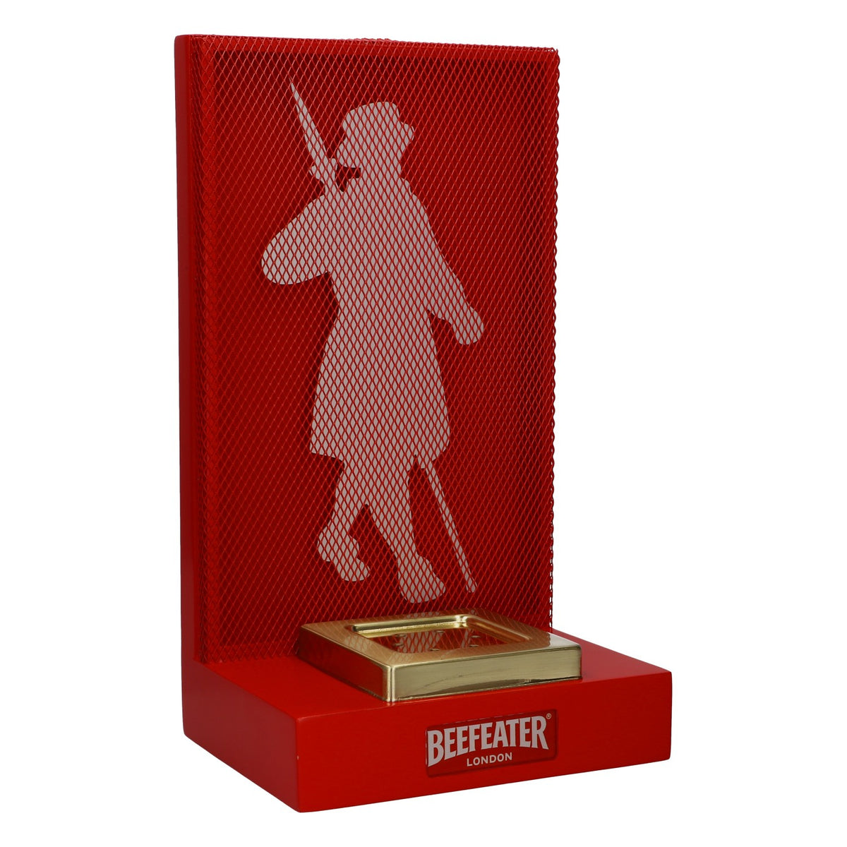 Espositore per bottiglie Beefeater Gin Glorifier a LED con griglia in alluminio, batteria e alimentatore