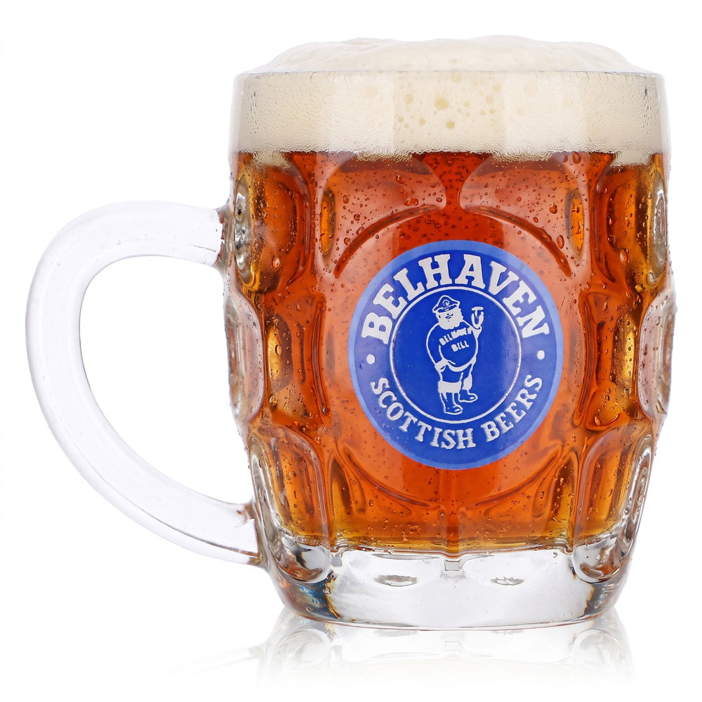 Bicchiere da birra Belhaven da 0,3 l, boccale con motivo in rilievo “Scottish Beers”
