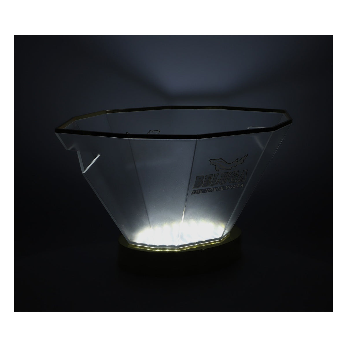 Beluga Vodka Kühler - Raffreddatore per bottiglie con LED e batteria ricaricabile, oro/trasparente - Accessori da bar di lusso – Vista 6