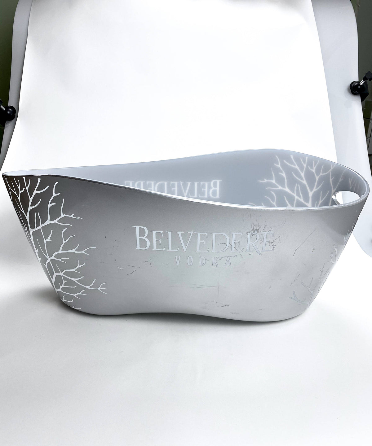 Belvedere Vodka Raffredda bottiglie Contenitore per cubetti di ghiaccio Jeroboam Argento senza LED