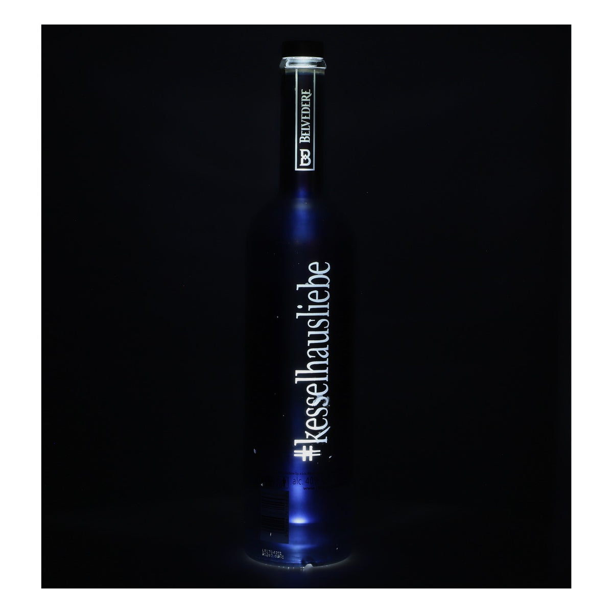Bottiglia da esposizione Belvedere Vodka da 1,75 l, vuota, edizione Chrome con LED, usata – Vista 4