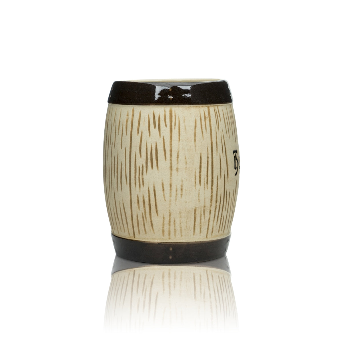 Cestino portaposate in ceramica per birra benedettina, con supporto a forma di botte e boccale in vetro, scatola e bar – Vista 2