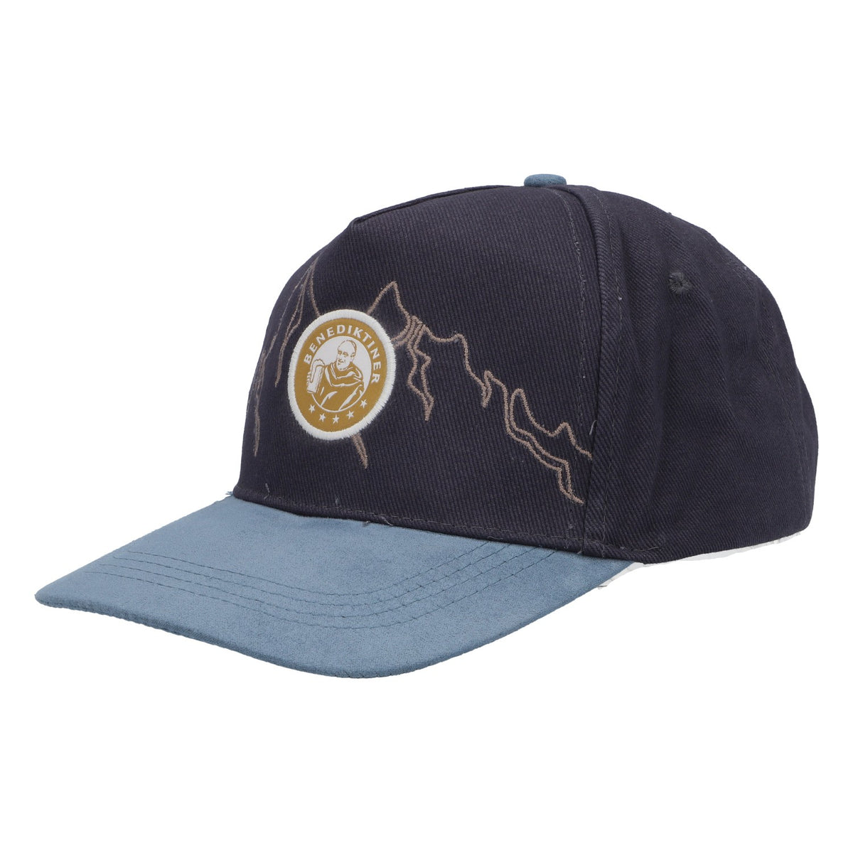Cappellino da baseball con visiera e logo dorato della birra Benediktiner