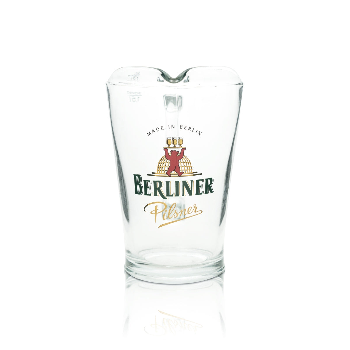 Caraffa per birra Berliner Pilsener da 1,5 l con versatore Sahm Krug Kanne Brauerei