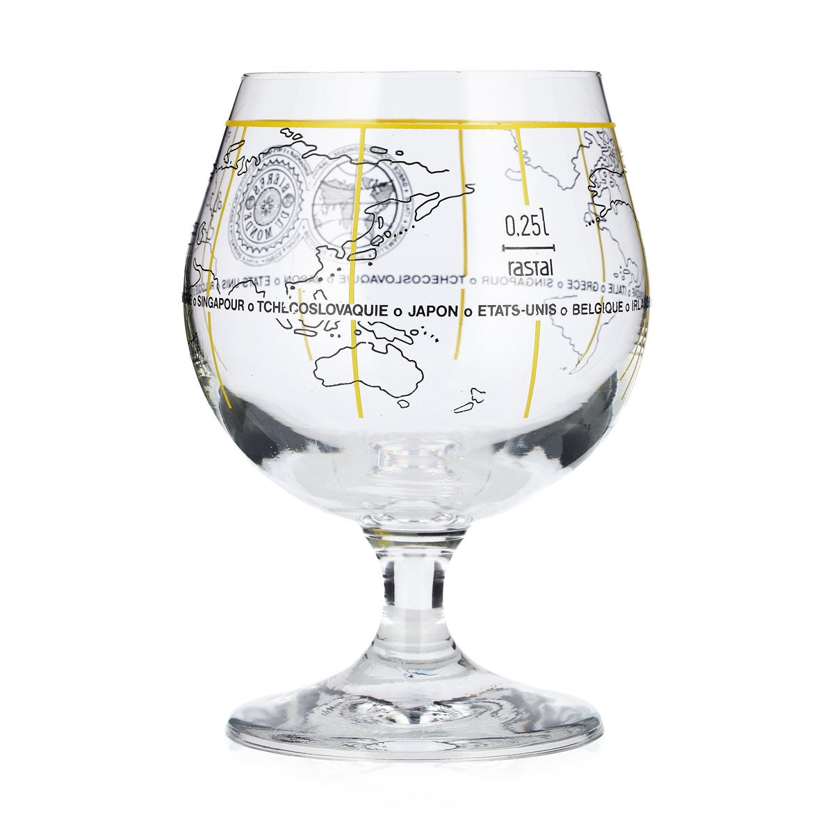 Bieres du Monde Bicchiere da birra da 0,25 l a forma di coppa con mappa del mondo Rastal – Vista 3