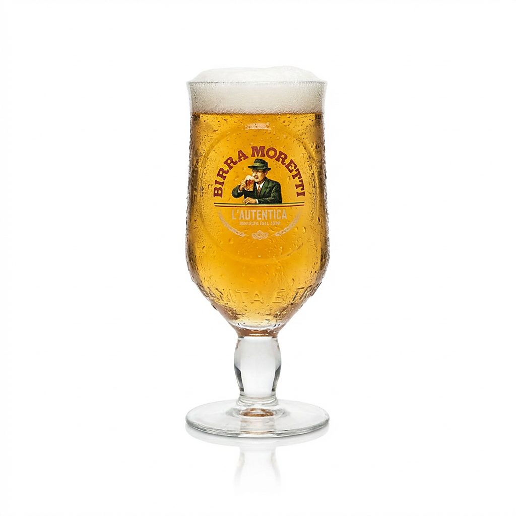 6x Birra Moretti Gas 0,25 l bicchieri a calice Ricetta Dal 1859 Bicchiere a tulipano Pils Italia – Vista 2
