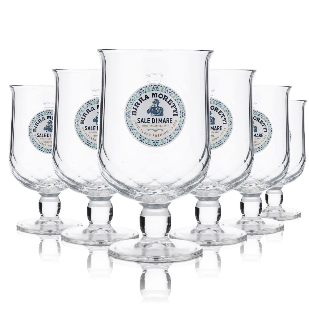 Birra Moretti Bicchiere 0,25 l Bicchiere a calice Pilstulpe Sale di Mare Edizione speciale Bicchieri