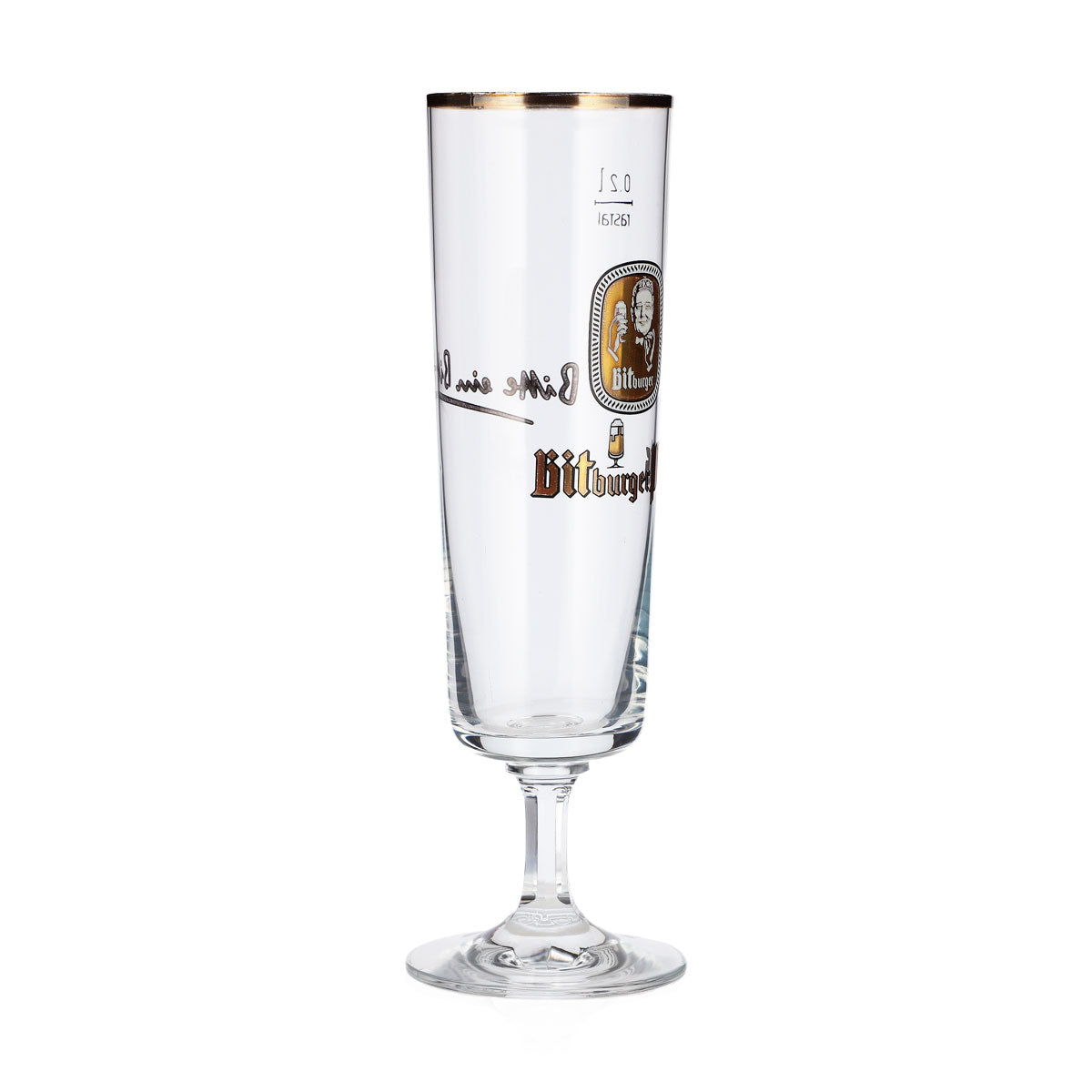 Bicchiere da birra Bitburger da 0,2 l, a forma di tulipano, con bordo dorato, bicchiere da birra Rastal – Vista 2