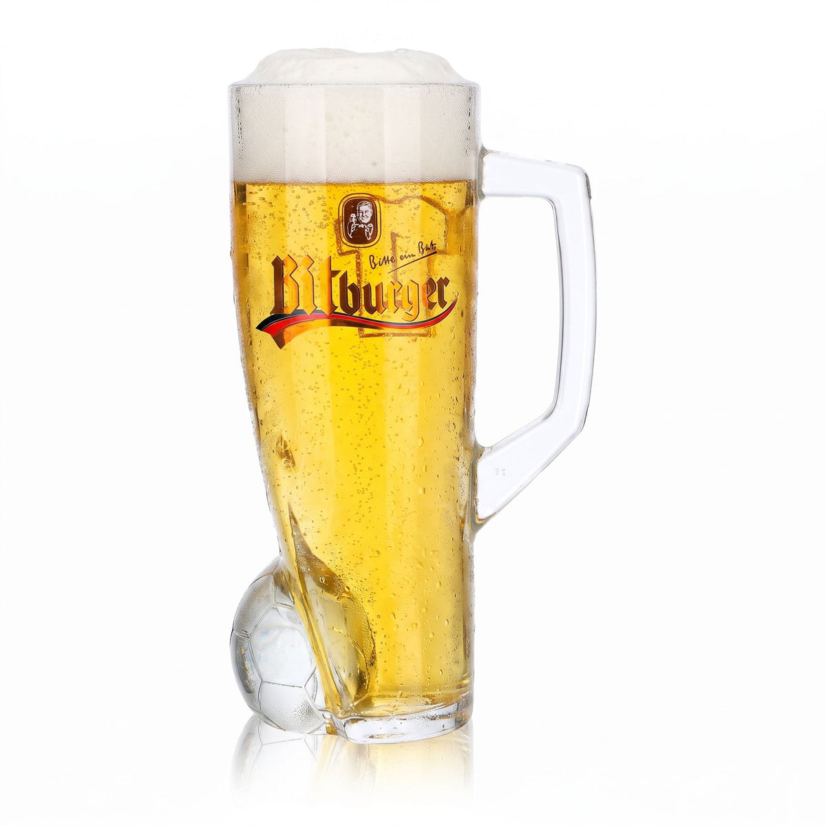 Bicchiere da birra Bitburger da 0,4 l, boccale DFB Premium analcolico, numero di maglia 1
