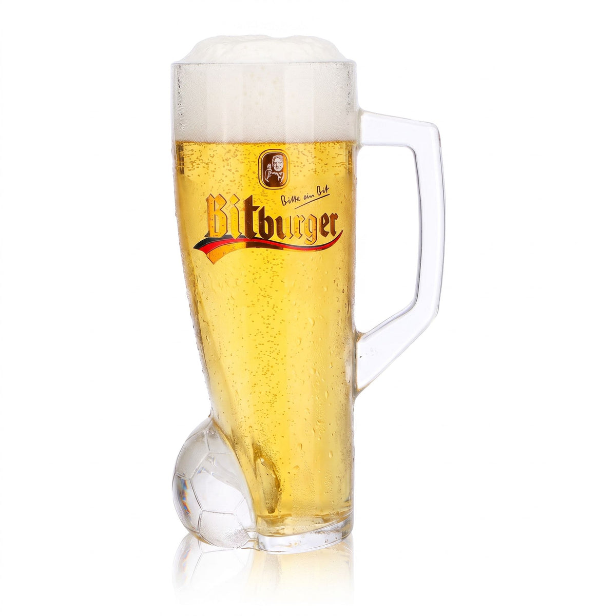 Bicchiere da birra Bitburger da 0,4 l, boccale DFB Premium analcolico, numero di maglia 6