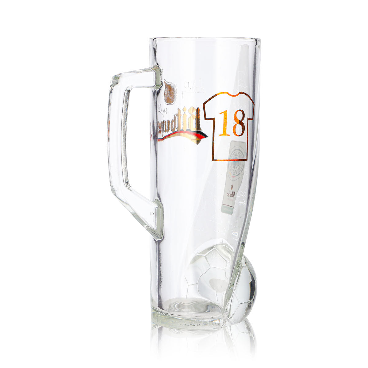Bicchiere da birra Bitburger da 0,4 l, boccale DFB Premium analcolico, numero di maglia 18 – Vista 5