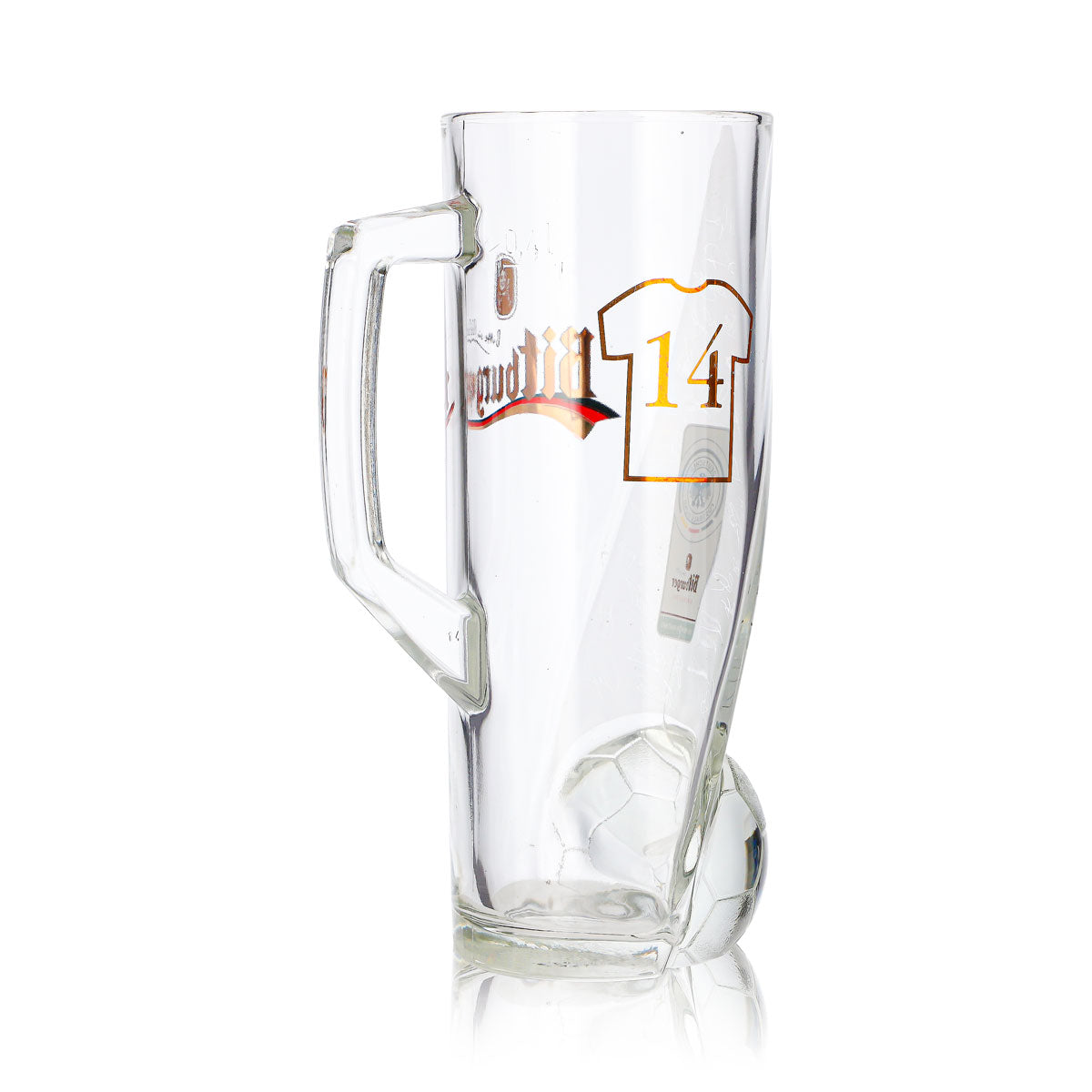Bicchiere da birra Bitburger da 0,4 l, boccale DFB Premium analcolico, numero di maglia 14 – Vista 5