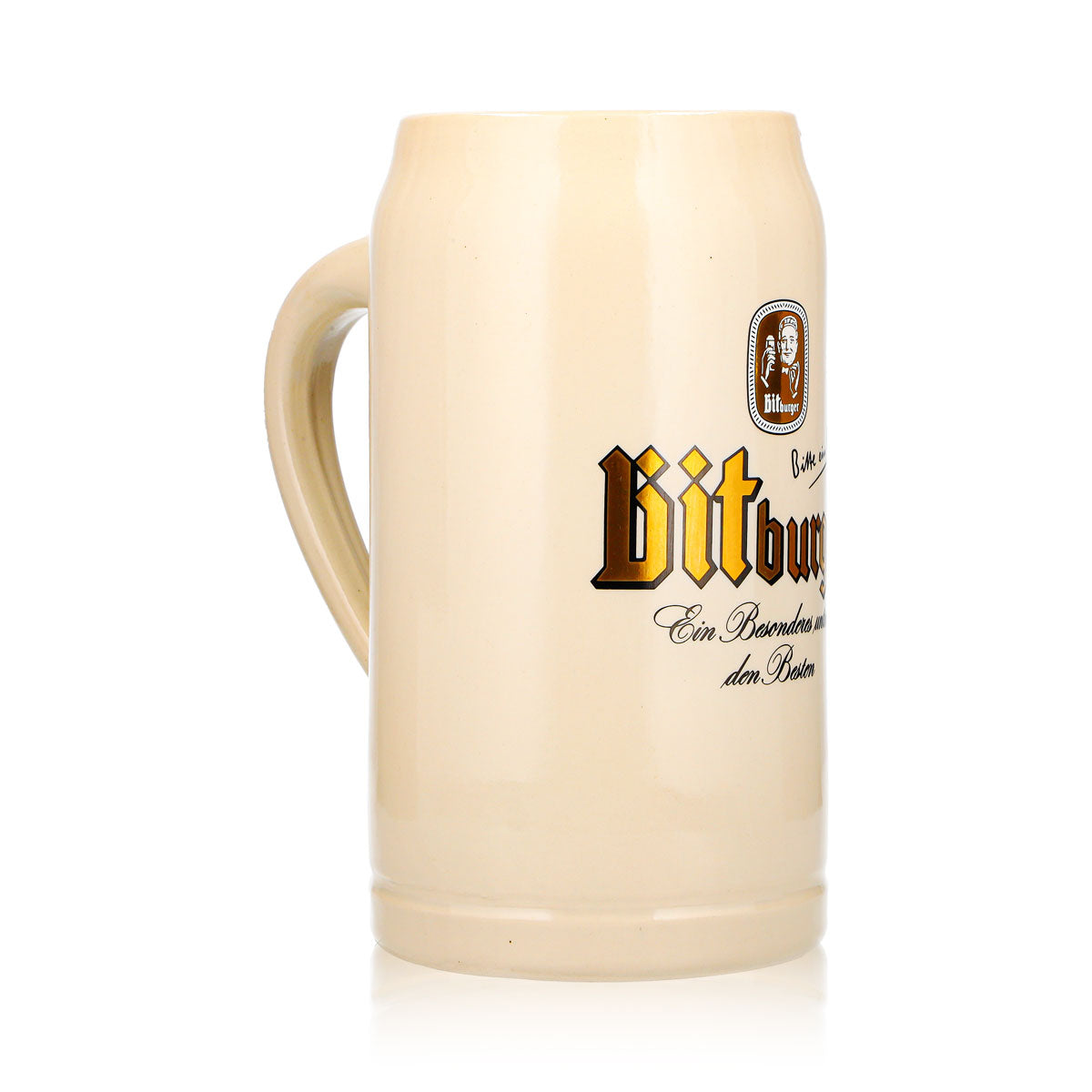 Bicchiere da birra Bitburger da 1 l, boccale in terracotta, terracotta Sahm, boccali bavaresi – Vista 3