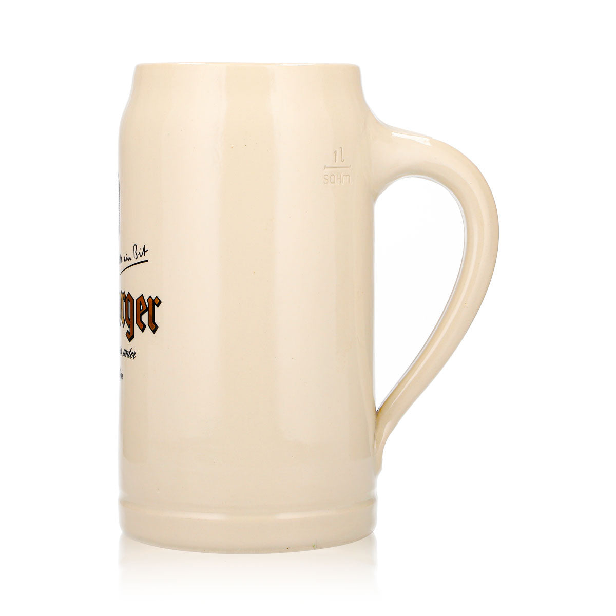 Bicchiere da birra Bitburger da 1 l, boccale in terracotta, terracotta Sahm, boccali bavaresi – Vista 6
