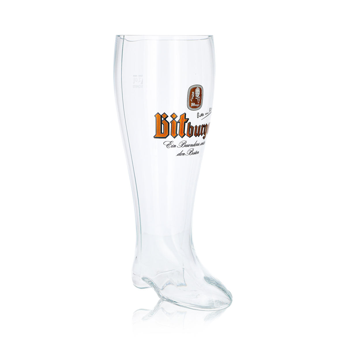 Bicchiere da birra Bitburger da 2 l, modello “Siefel”, finitura “Sahm”, rovere
