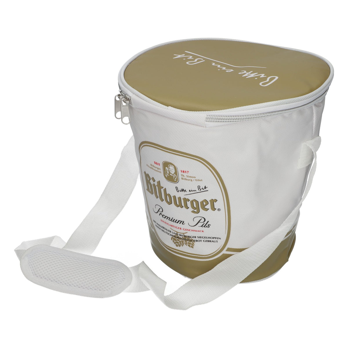 Borsa termica rotonda per birra Bitburger da portare a tracolla, nuova, borsa termica per birra originale Bit – Vista 3