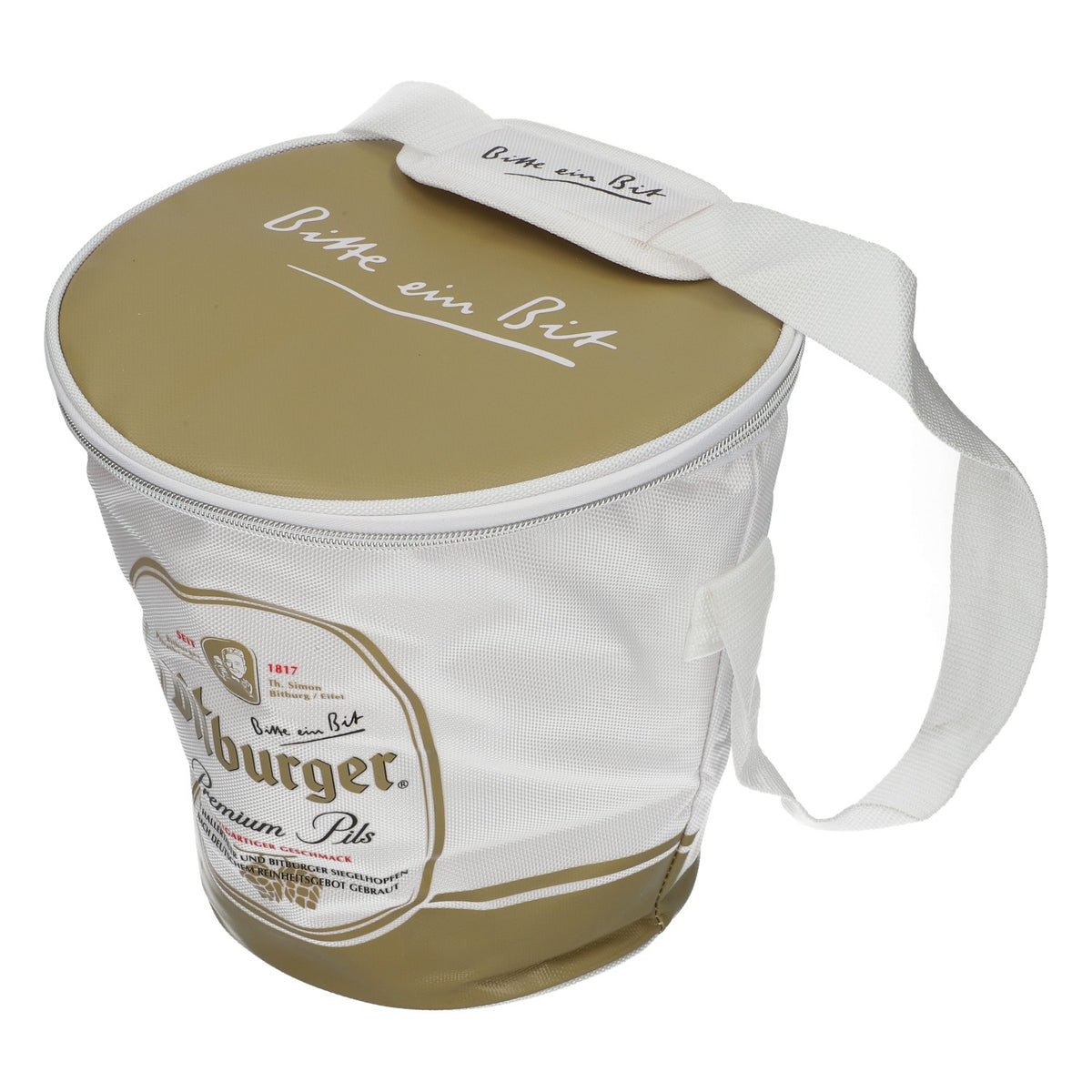 Borsa termica rotonda per birra Bitburger da portare a tracolla, nuova, borsa termica per birra originale Bit – Vista 4