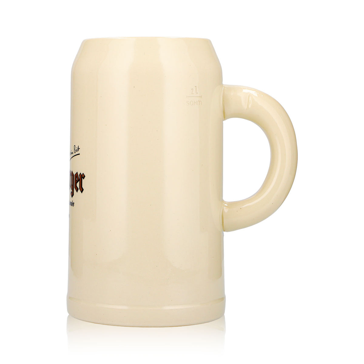 Boccale da birra Bitburger XL da 2 l in gres, vetro e terracotta – Vista 5