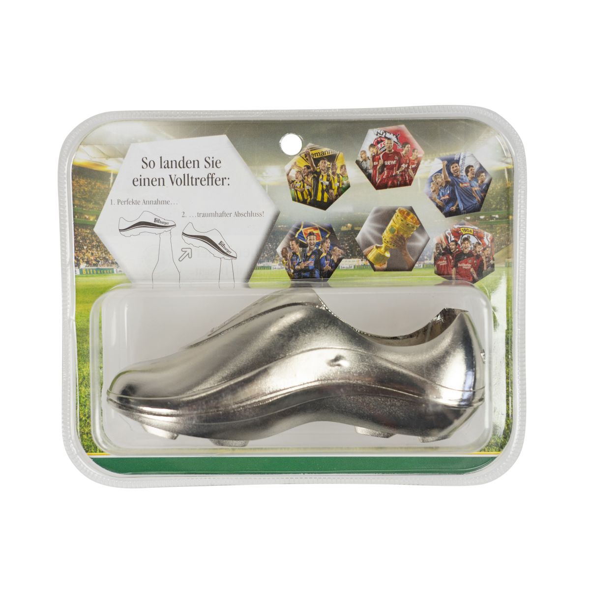 Apribottiglie Bitburger a forma di scarpa da calcio, acciaio inossidabile, nuovo, accessorio da bar, oggetto da collezione