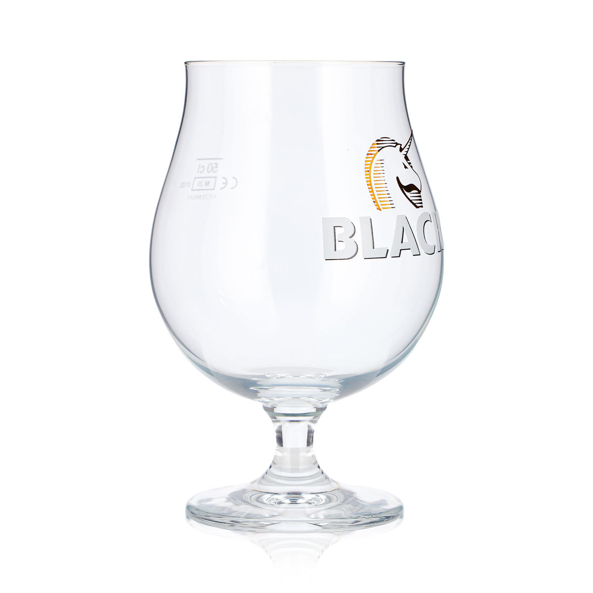 Bicchiere da birra nero da 0,5 l, a forma di coppa, con logo unicorno e scritta bianca “Ritzenhoff” – Vista 2