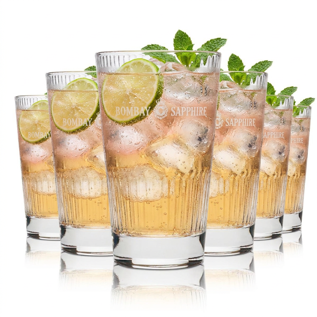 6 bicchieri da gin Bombay 0,4 Timeless Relief Longdrink Cocktail Tonic Bicchieri