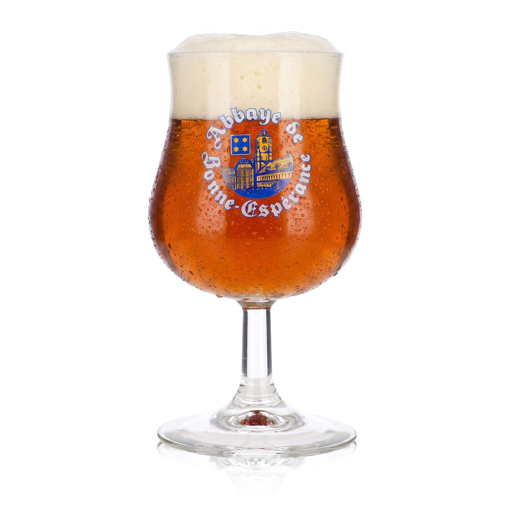 Bicchiere da birra Bonne Esperance, calice da 0,35 l; bicchiere da birra Abbaye 6e Tulpe, calice