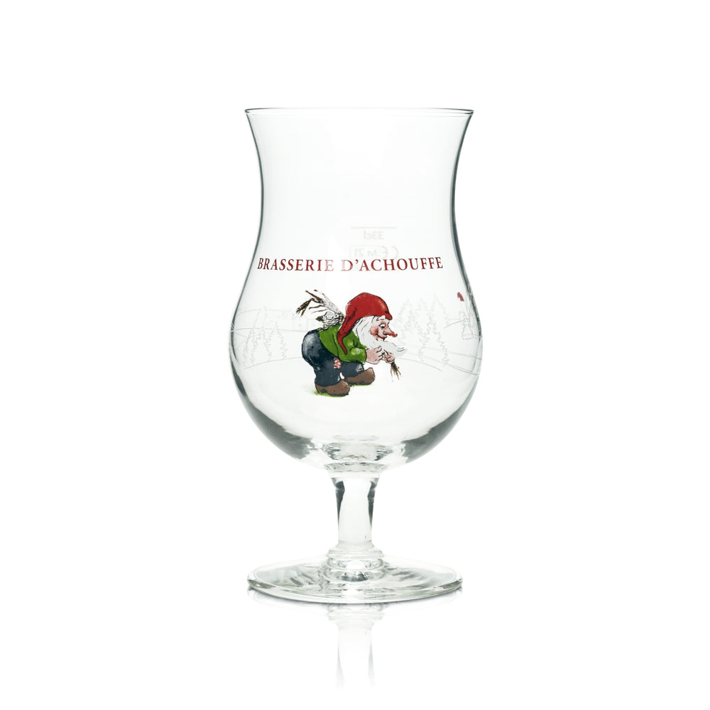Bicchiere da birra Brasserie D' Achouffe 0,33 l, forma a coppa, birra artigianale, bicchieri nani